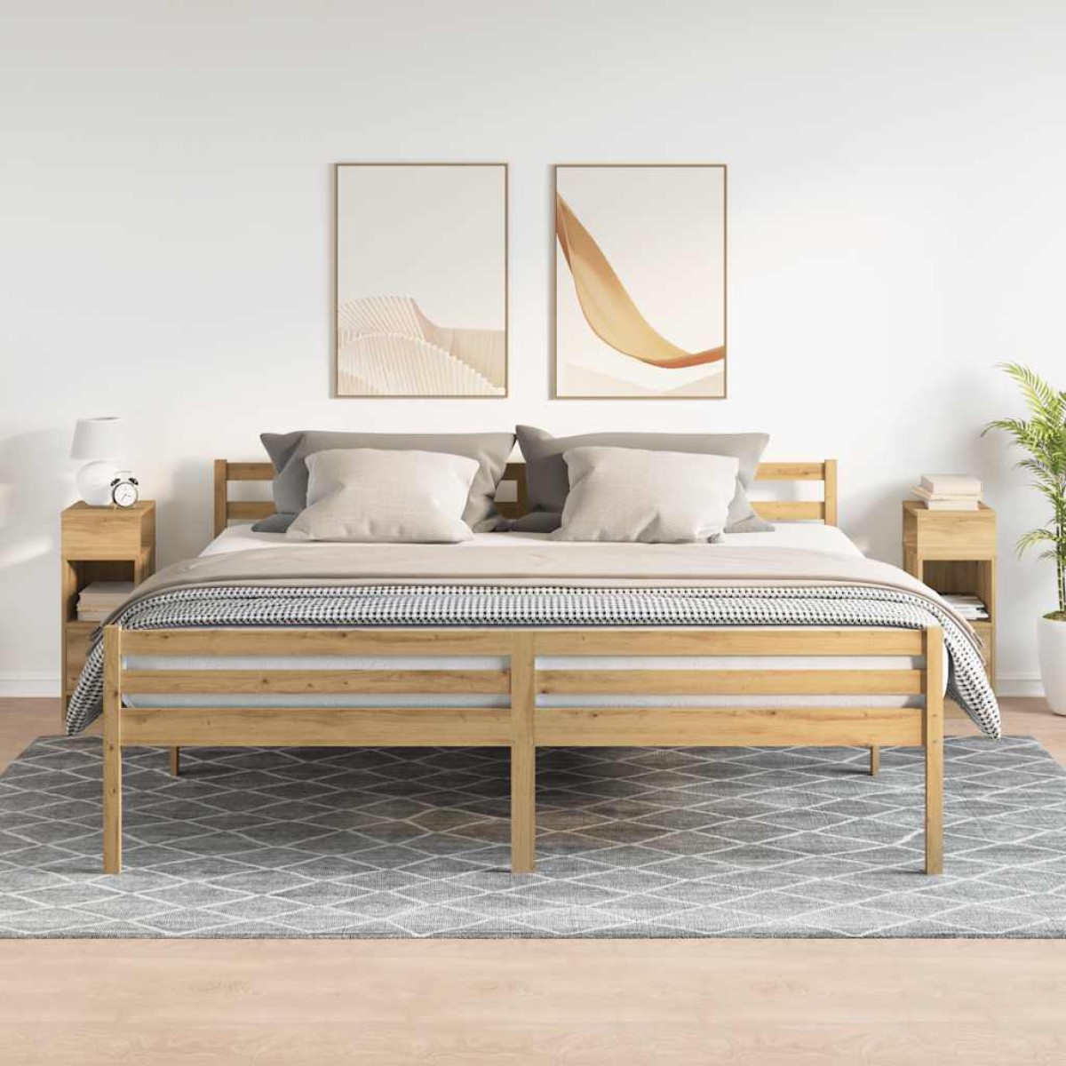 vidaXL Κομοδίνα 2 τεμ. με Συρτάρι Artisan Oak 25x31x66 εκ.