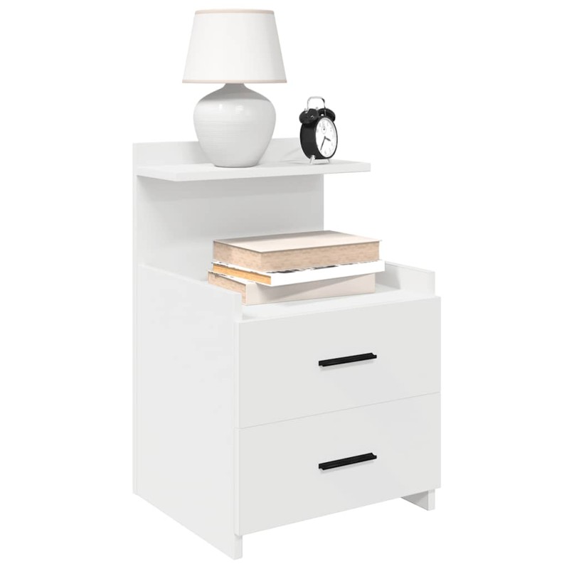 vidaXL Κομοδίνο με 2 Συρτάρια Λευκό 40x36,5x62 εκ.