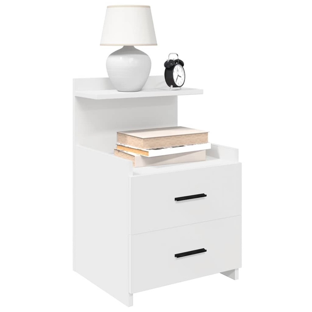 vidaXL Κομοδίνα 2 τεμ. με 2 Συρτάρια Λευκά 40x36,5x62 εκ.