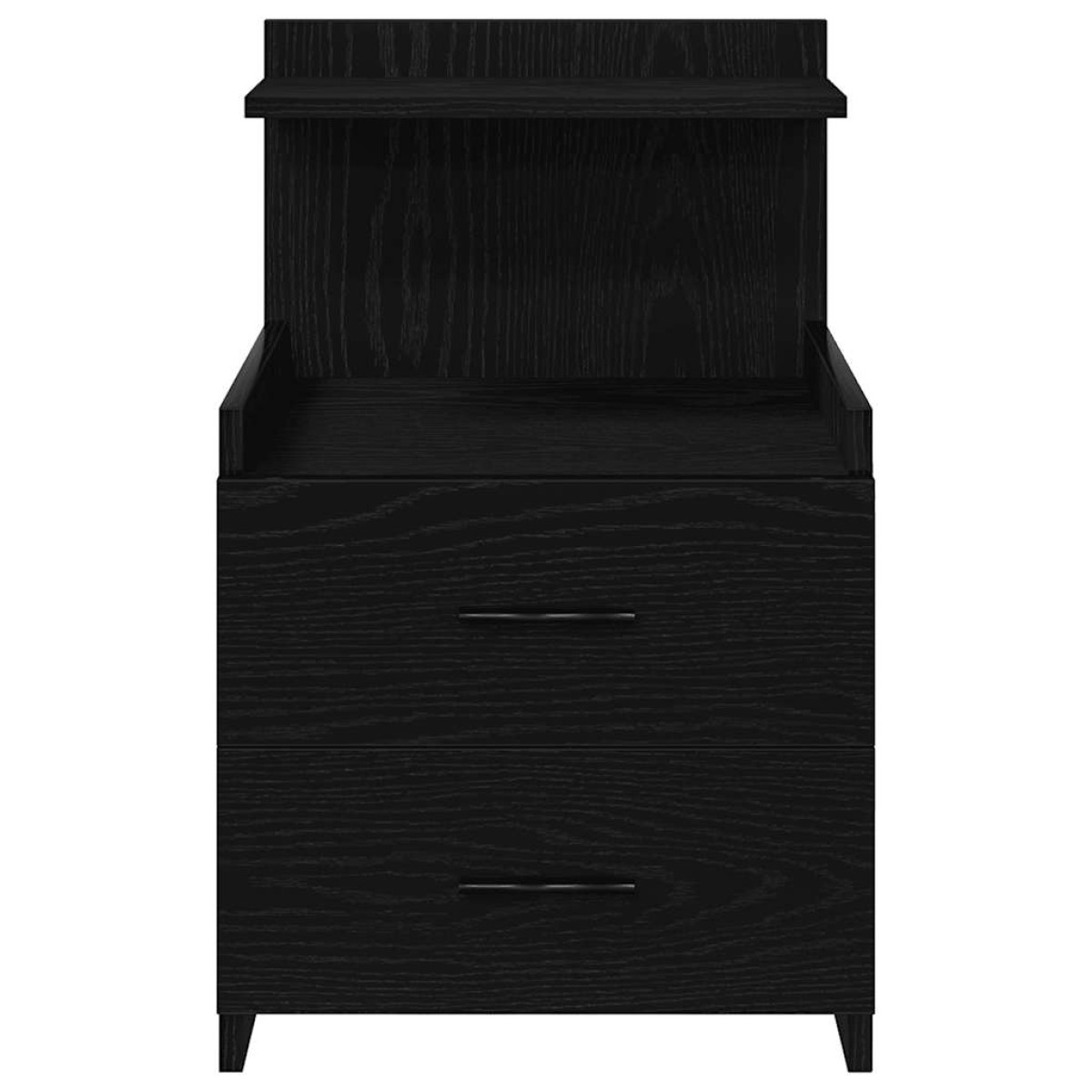 vidaXL Κομοδίνο με 2 Συρτάρια Μαύρο 40x36,5x62 εκ.