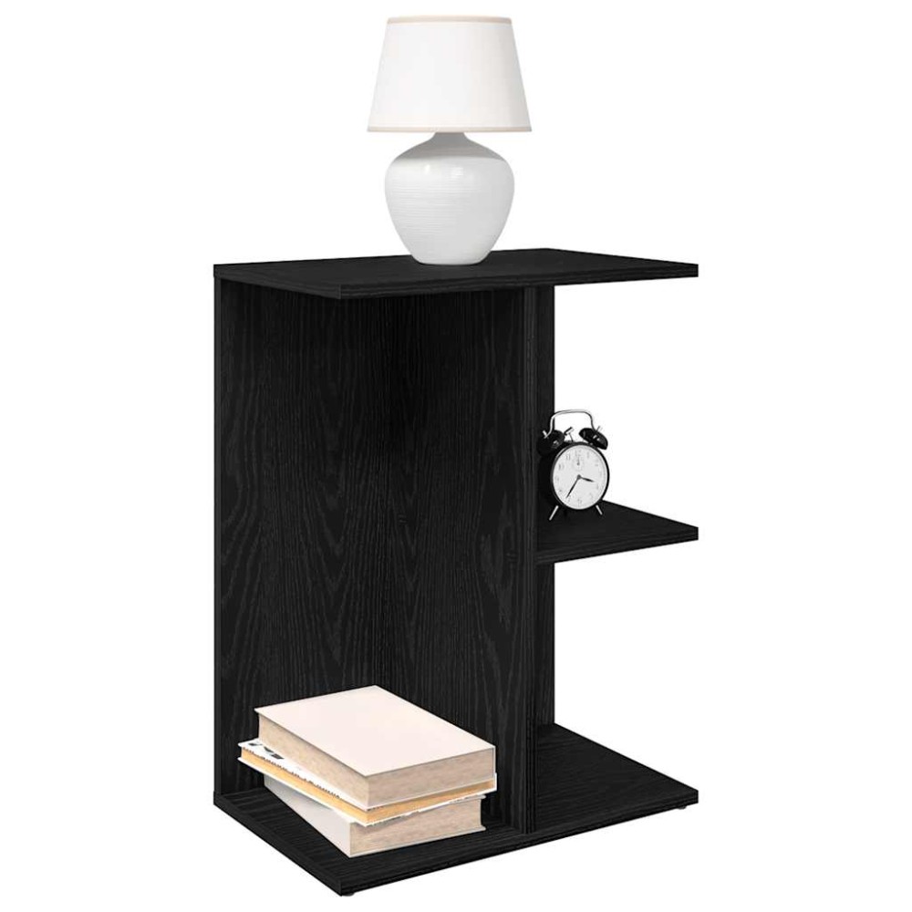 vidaXL Κομοδίνο Μαύρη δρυς 46,5x29x61 cm Κατασκευασμένο ξύλο