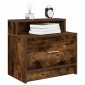 vidaXL Κομοδίνο με συρτάρι Καπνιστή Δρυς 51x31x47 εκ.