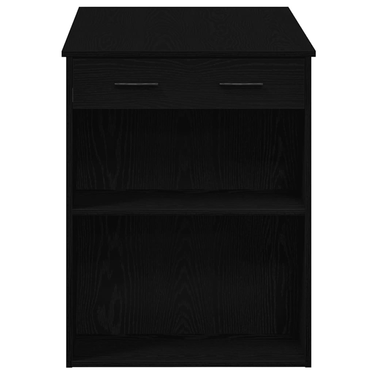 vidaXL Γραφείο με Συρτάρι και Ράφι Μαύρη Δρυ 102x62x77,5 cm
