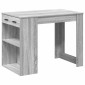 vidaXL Γραφείο με συρτάρι και ράφι Γκρι Sonoma 102x62x77,5 εκ.
