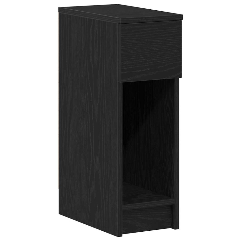 vidaXL Κομοδίνο με συρτάρι Μαύρη βελανιδιά 20x36x60 cm
