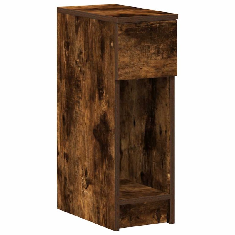 vidaXL Κομοδίνο με συρτάρι Καπνιστή Δρυς 20x36x60 εκ.