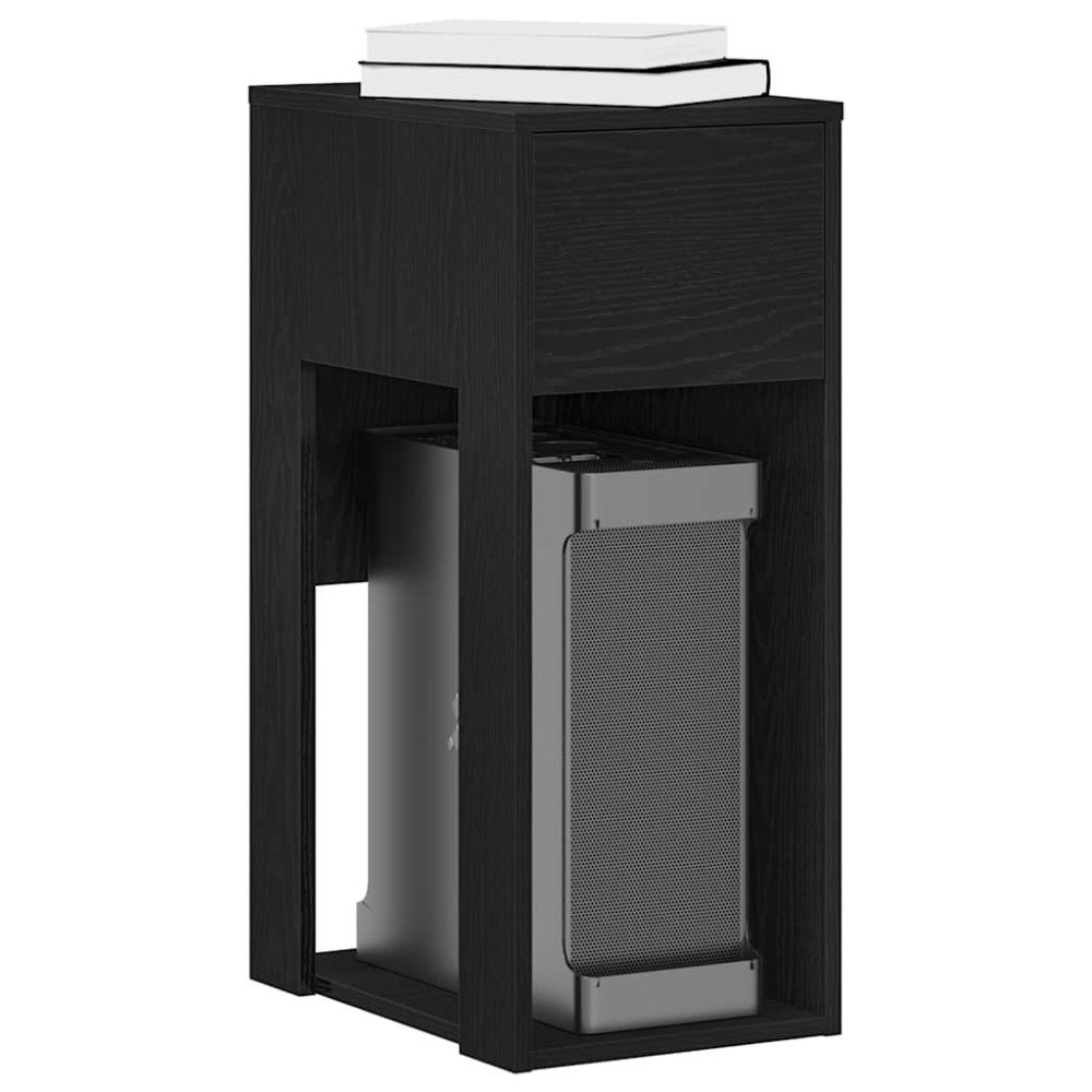 vidaXL Πύργος υπολογιστή με συρτάρι Μαύρο 30x44x74 cm