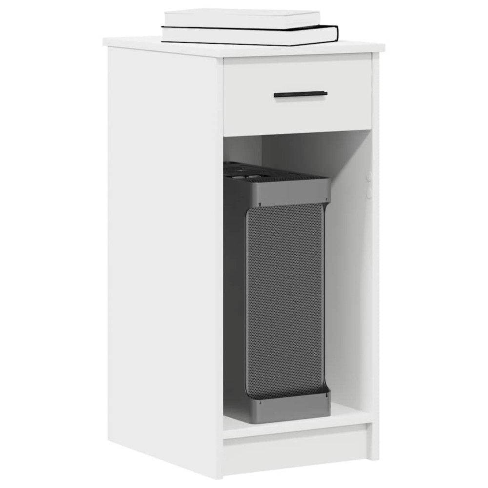 vidaXL Πύργος υπολογιστή με συρτάρι Λευκό 35x45x77 cm
