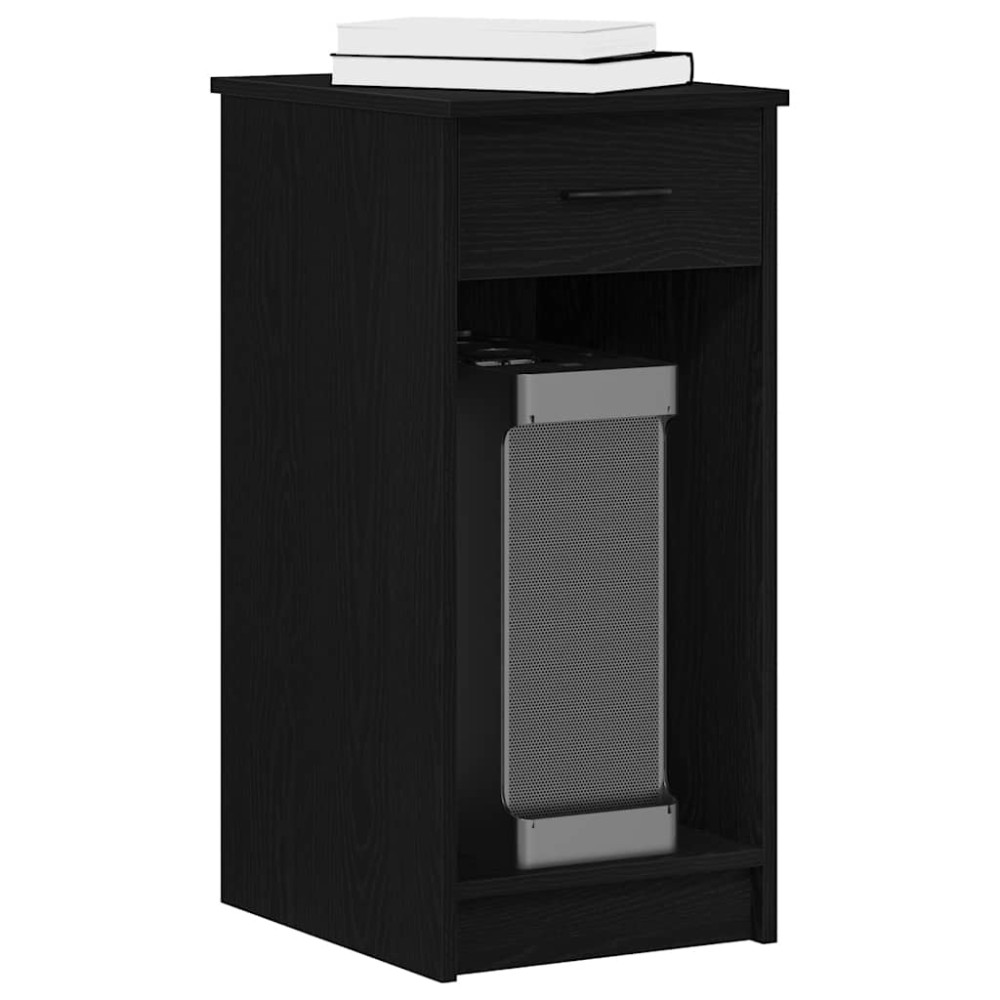 vidaXL Πύργος υπολογιστή με συρτάρι Μαύρο 35x45x77 cm