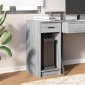vidaXL Βάση πύργου υπολογιστή με συρτάρι Γκρι Sonoma 35x45x77 εκ.