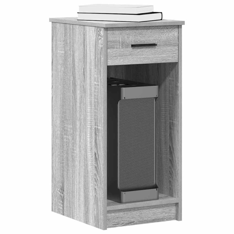 vidaXL Βάση πύργου υπολογιστή με συρτάρι Γκρι Sonoma 35x45x77 εκ.