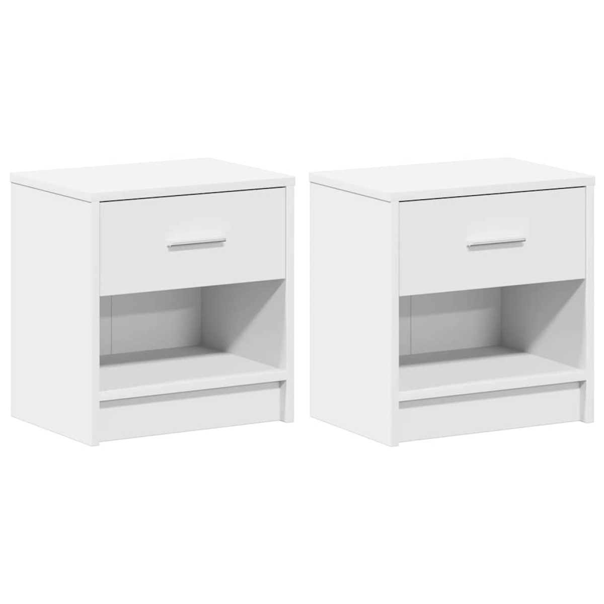 vidaXL Κομοδίνα 2 τεμ. με Συρτάρι Λευκά 39x28x41 εκ.