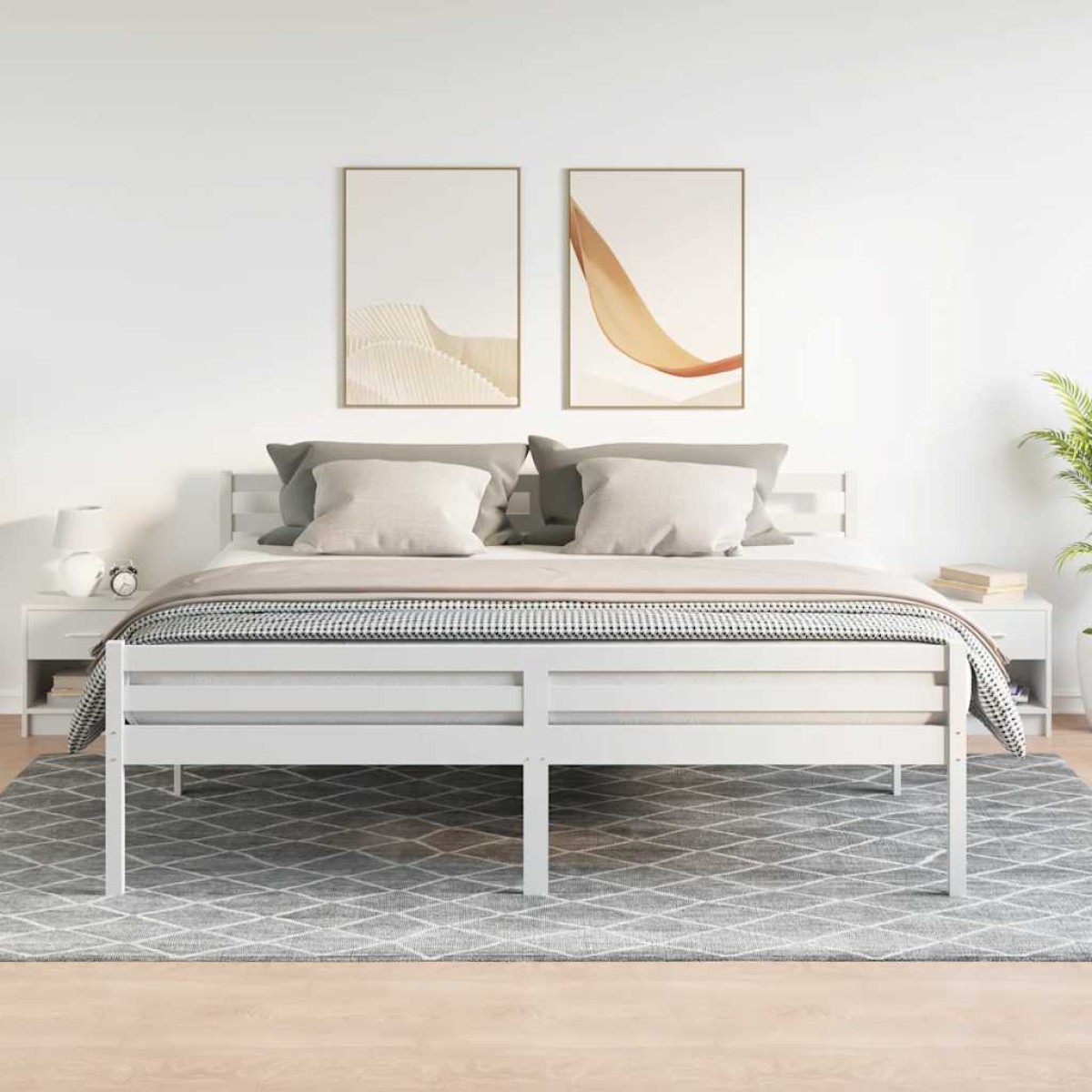 vidaXL Κομοδίνα 2 τεμ. με Συρτάρι Λευκά 39x28x41 εκ.