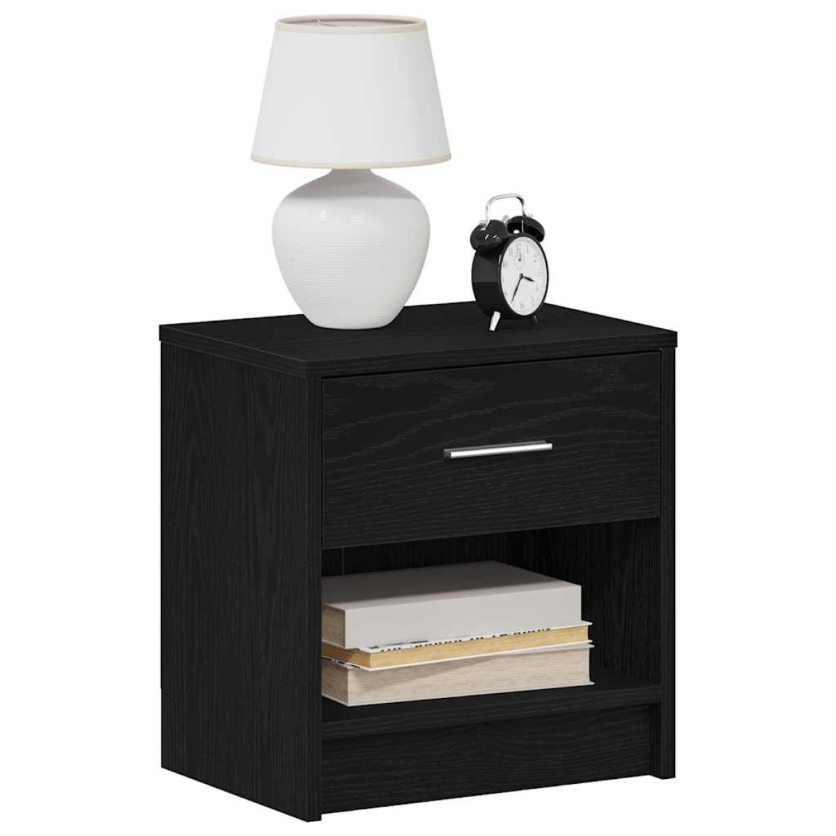 vidaXL Κομοδίνο με Συρτάρι Μαύρο 39 x 28 x 41 εκ.