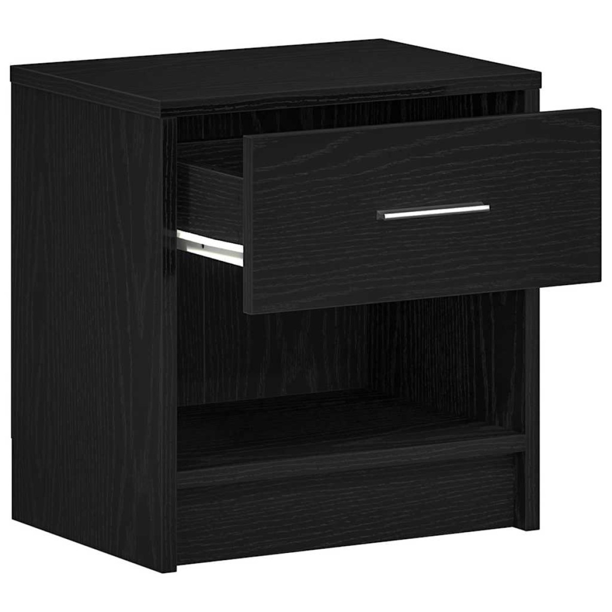 vidaXL Κομοδίνα 2 τεμ. με Συρτάρι Μαύρα 39x28x41 εκ.