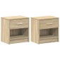 vidaXL Κομοδίνα 2 τεμ. με Συρτάρι Sonoma Δρυς 39 x 28 x 41 εκ.