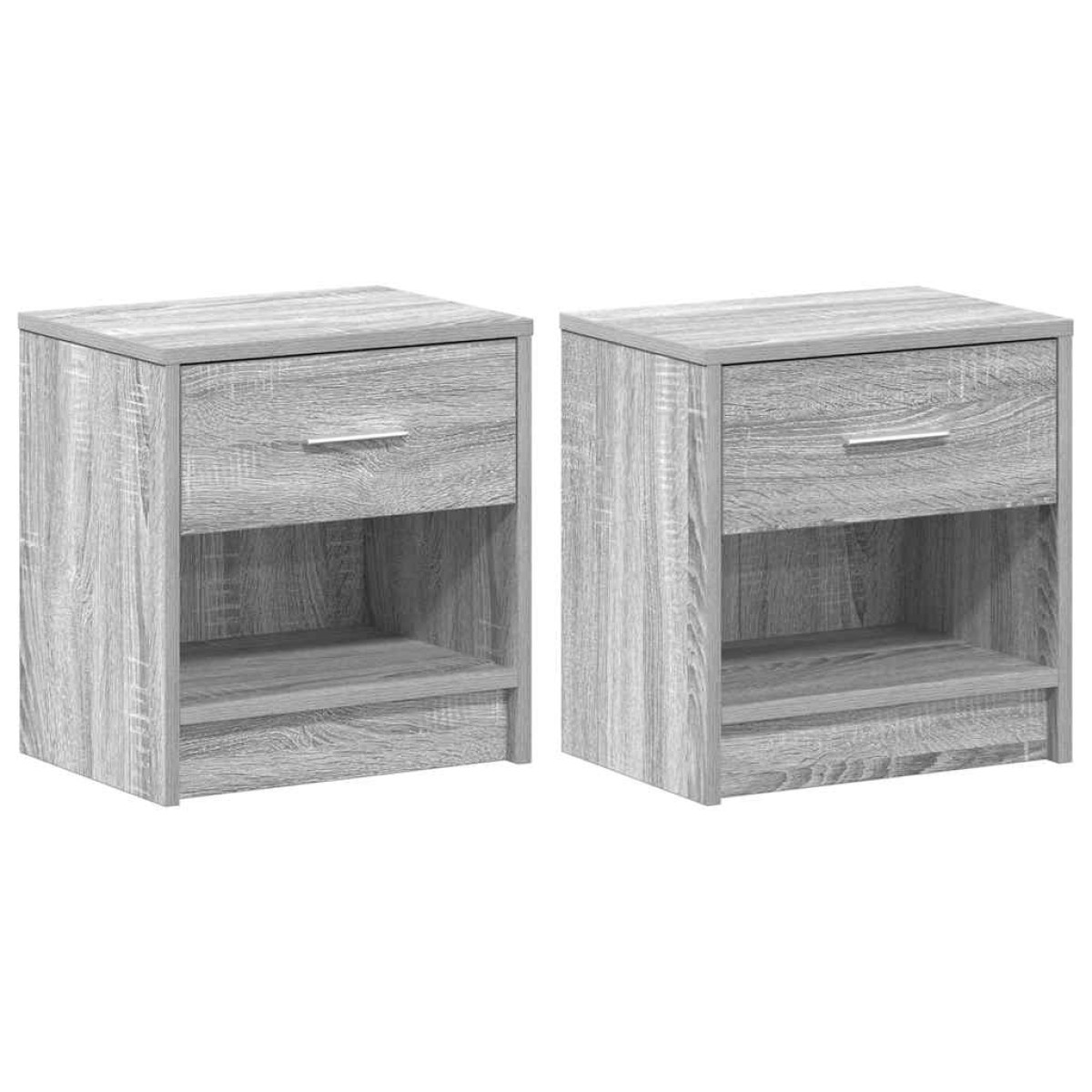 vidaXL Κομοδίνα 2 τεμ. με Συρτάρι Γκρι Sonoma 39x28x41 εκ.