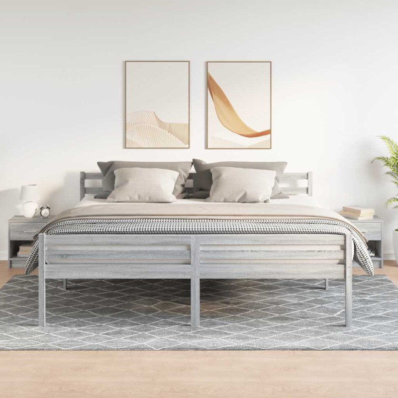 vidaXL Κομοδίνα 2 τεμ. με Συρτάρι Γκρι Sonoma 39x28x41 εκ.