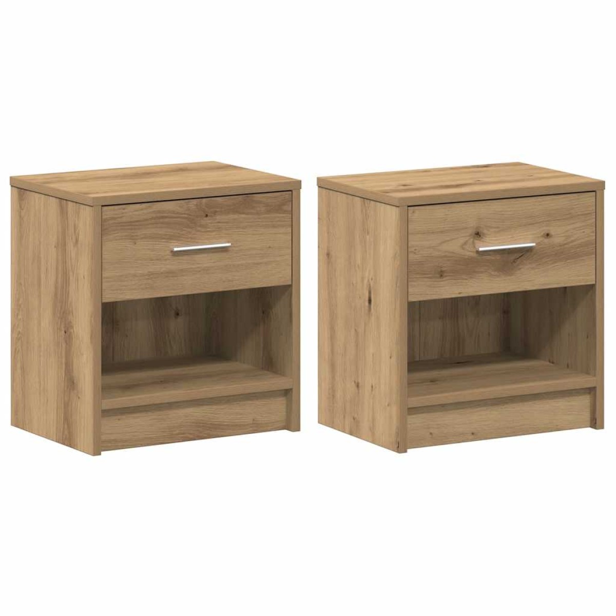 vidaXL Κομοδίνα 2 τεμ. με Συρτάρι Artisan Δρυς 39x28x41 εκ.