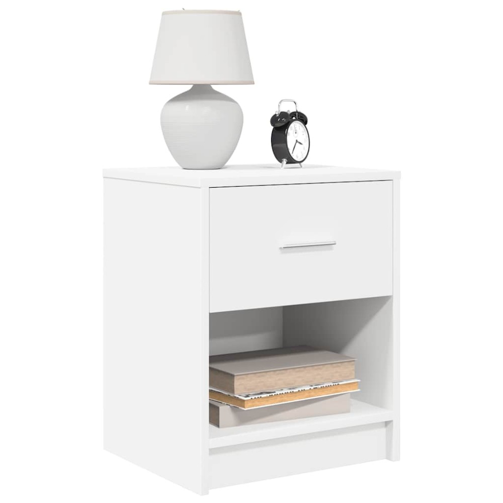 vidaXL Κομοδίνο με Συρτάρι Λευκό 40x34x50 εκ.
