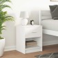 vidaXL Κομοδίνο με Συρτάρι Λευκό 40x34x50 εκ.