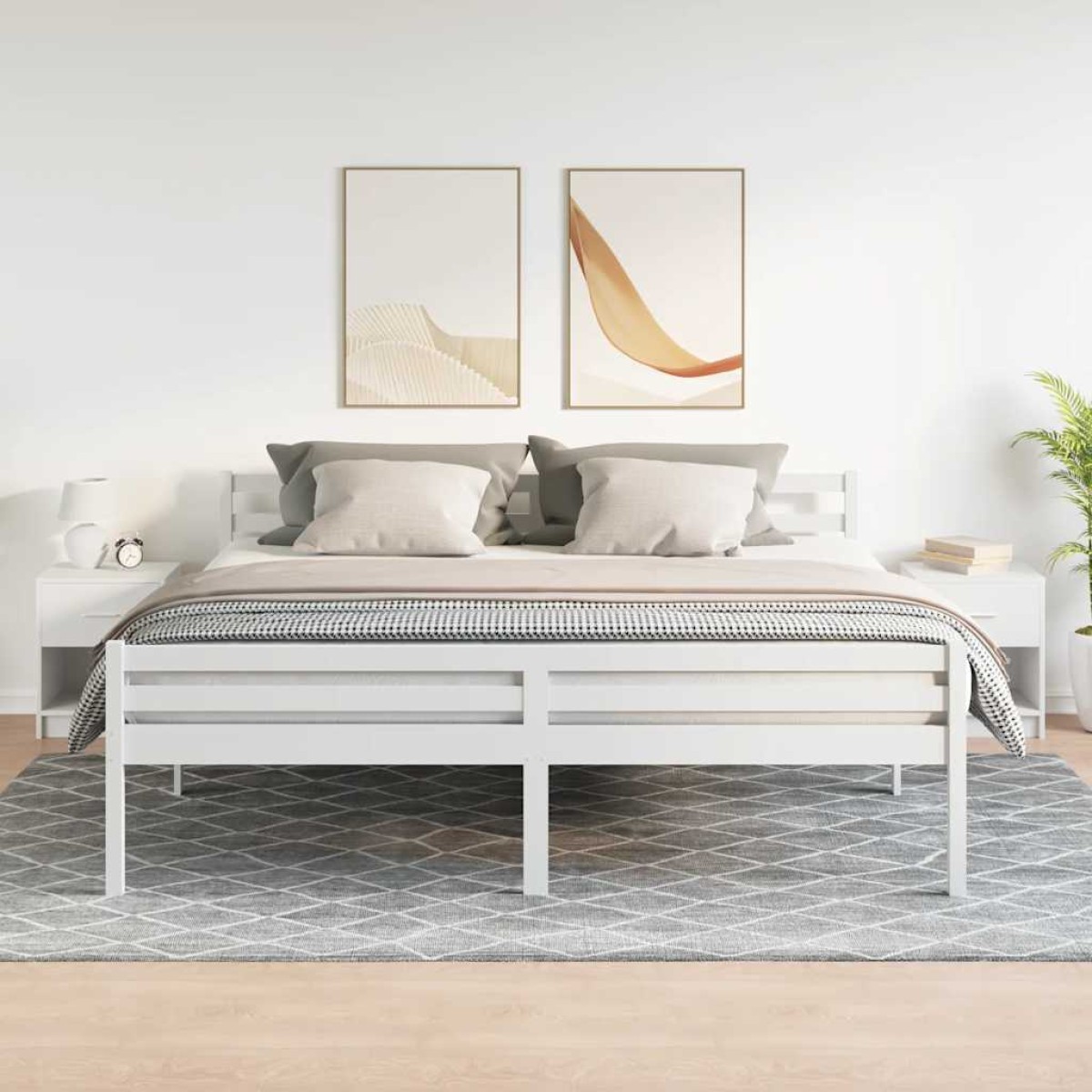 vidaXL Κομοδίνα 2 τεμ. με Συρτάρι Λευκά 40x34x50 εκ.