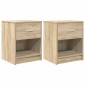 vidaXL Κομοδίνα 2 τεμ. με Συρτάρι, Χρώμα Sonoma Δρυς 40x34x50 εκ.