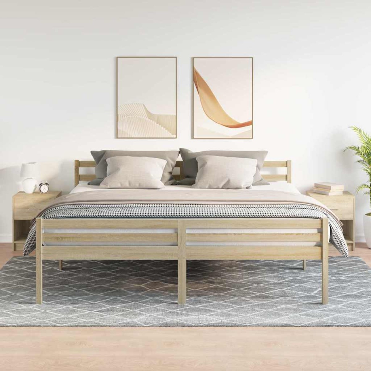 vidaXL Κομοδίνα 2 τεμ. με Συρτάρι, Χρώμα Sonoma Δρυς 40x34x50 εκ.