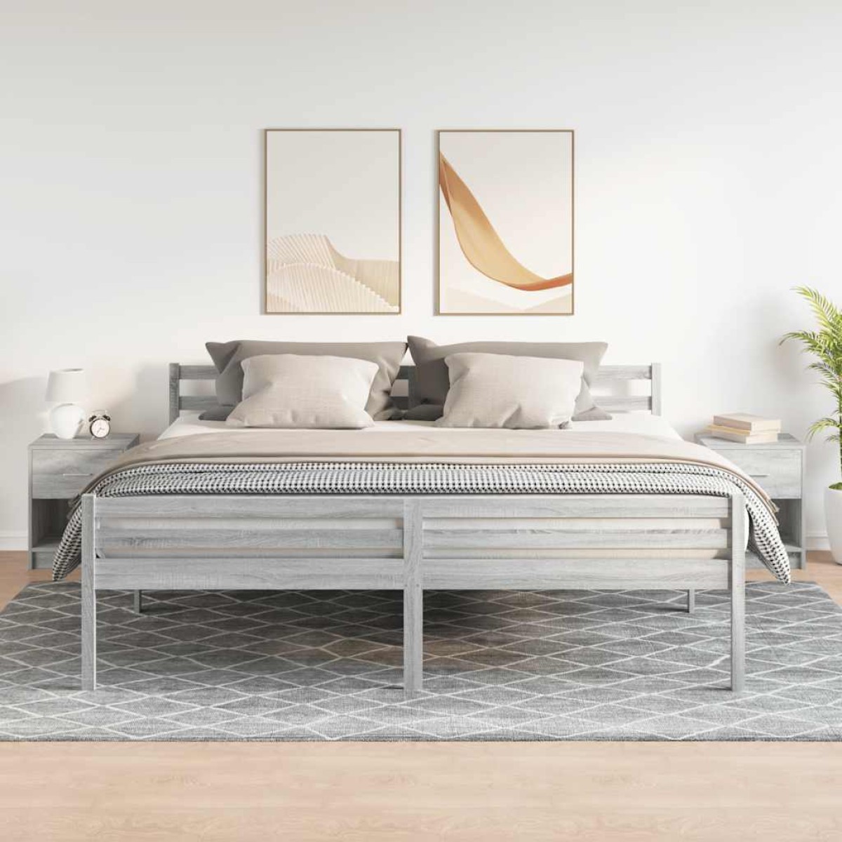 vidaXL Κομοδίνα 2 τεμ. με Συρτάρι Γκρι Sonoma 40x34x50 εκ.