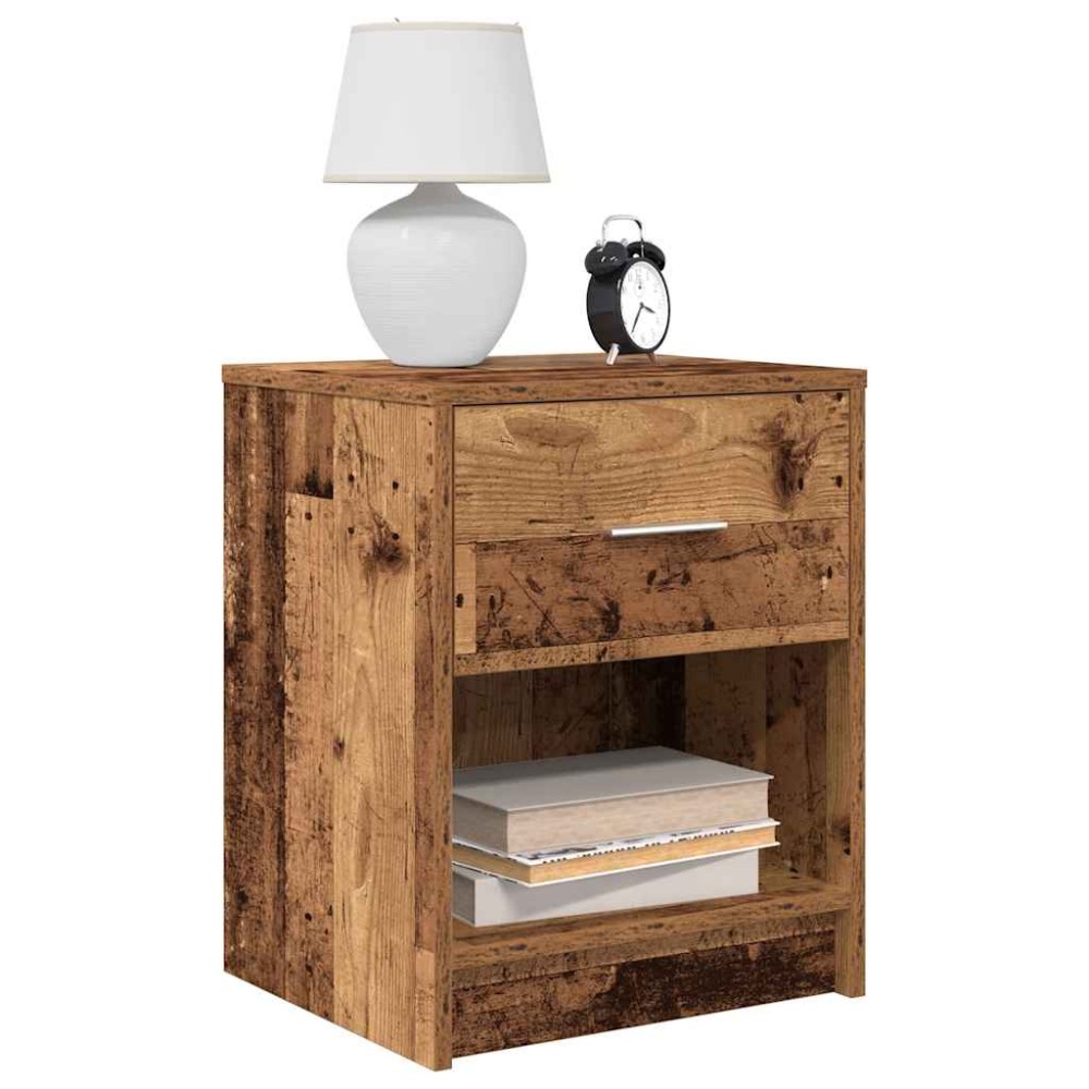 vidaXL Κομοδίνα 2 τεμ. με Συρτάρι από Παλιό Ξύλο 40x34x50 εκ.