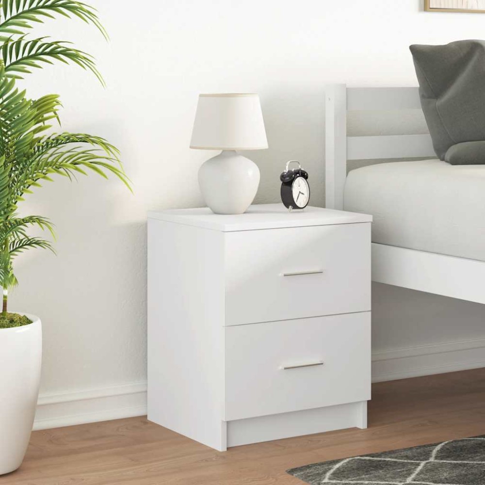 vidaXL Κομοδίνο με 2 Συρτάρια Λευκό 40x36x50 εκ.