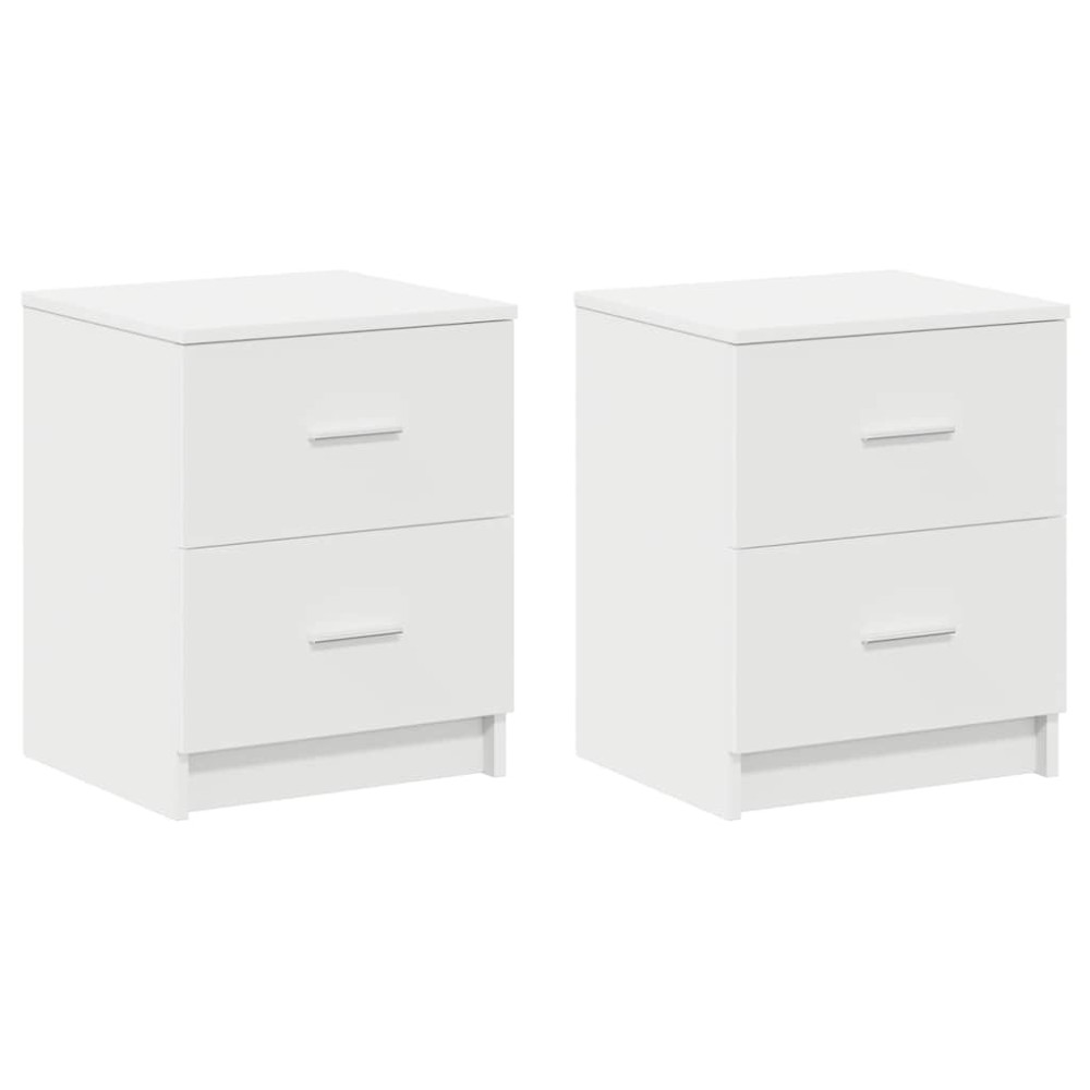 vidaXL Κομοδίνα 2 τεμ. με 2 Συρτάρια Λευκά 40x36x50 εκ.
