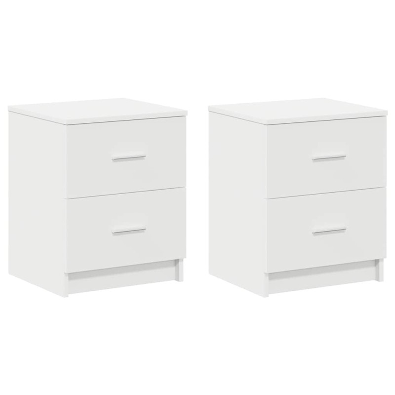 vidaXL Κομοδίνα 2 τεμ. με 2 Συρτάρια Λευκά 40x36x50 εκ.