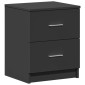 vidaXL Κομοδίνο με 2 Συρτάρια Μαύρο 40x36x50 εκ.