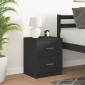 vidaXL Κομοδίνο με 2 Συρτάρια Μαύρο 40x36x50 εκ.