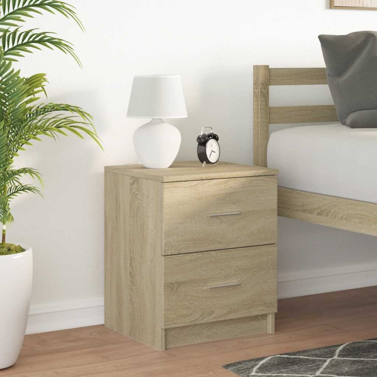 vidaXL Κομοδίνο με 2 Συρτάρια Χρώμα Sonoma Δρυς 40x36x50 εκ.