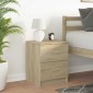 vidaXL Κομοδίνο με 2 Συρτάρια Χρώμα Sonoma Δρυς 40x36x50 εκ.