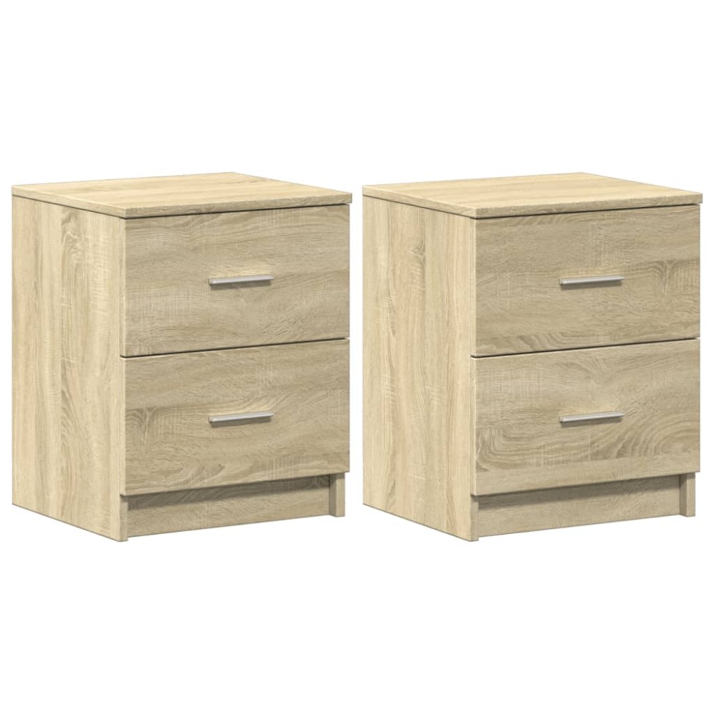 vidaXL Κομοδίνα 2 τεμ. με 2 Συρτάρια, Χρώμα Sonoma Δρυς 40x36x50 εκ.