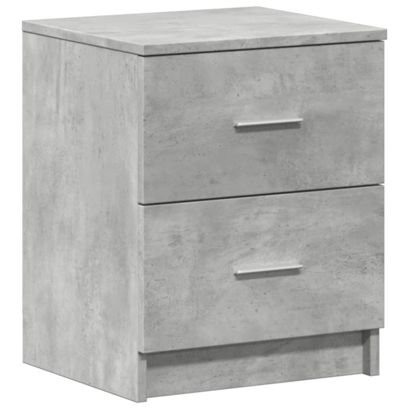 vidaXL Κομοδίνο με 2 Συρτάρια Γκρι Σκυρόδεμα 40x36x50 εκ.