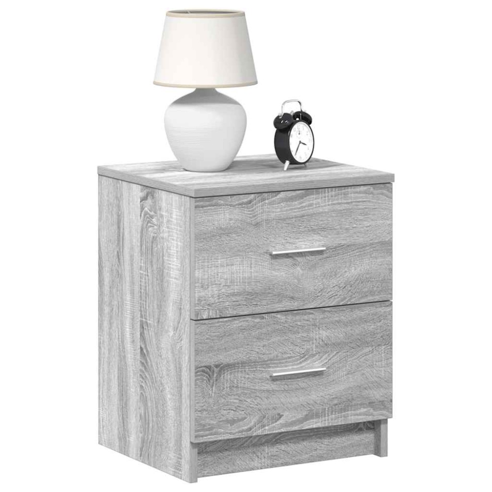 vidaXL Κομοδίνα 2 τεμ. με 2 Συρτάρια Γκρι Sonoma 40x36x50 εκ.