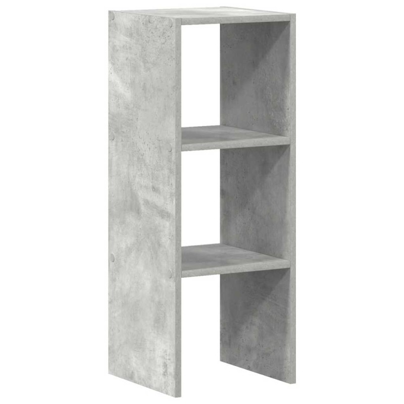vidaXL Βιβλιοθήκη Στοιβαζόμενα Γκρι Σκυροδ. 30x30x80 εκ. Επεξ. Ξύλο