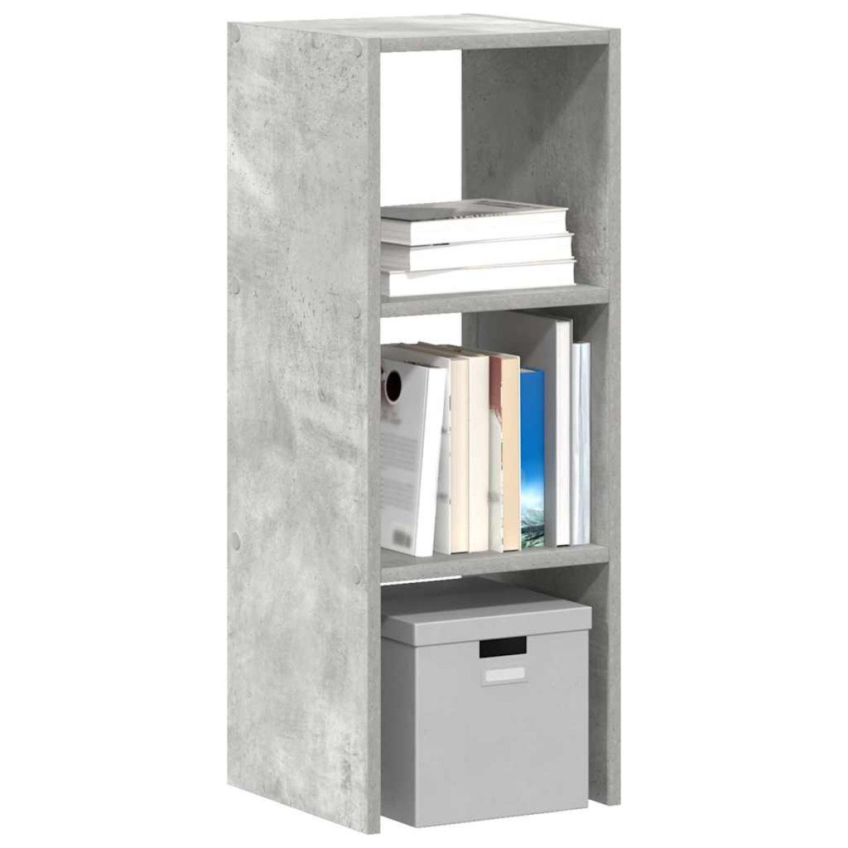 vidaXL Βιβλιοθήκη Στοιβαζόμενα Γκρι Σκυροδ. 30x30x80 εκ. Επεξ. Ξύλο