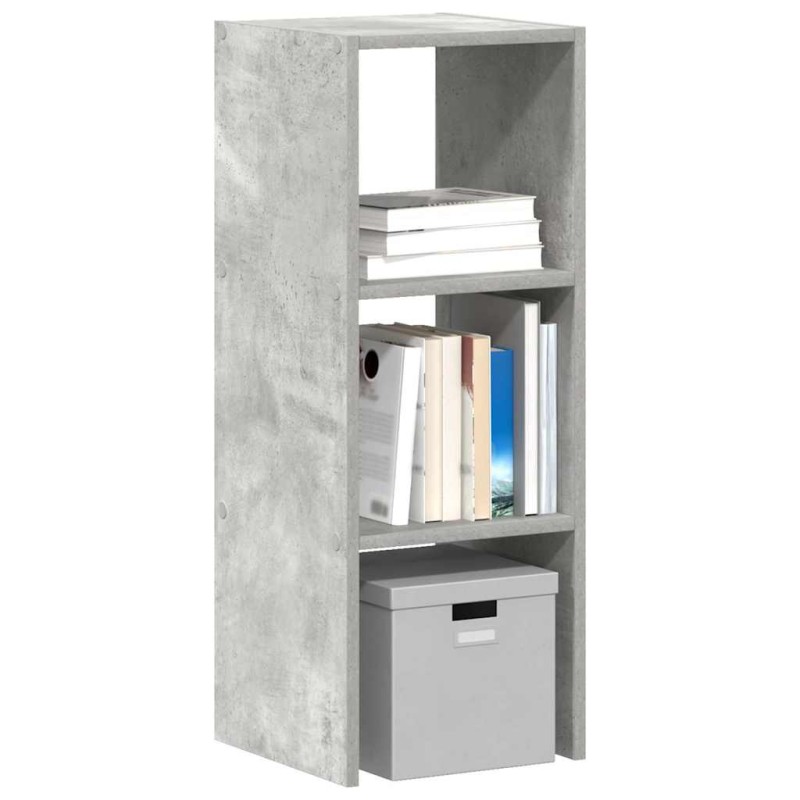 vidaXL Βιβλιοθήκη Στοιβαζόμενα Γκρι Σκυροδ. 30x30x80 εκ. Επεξ. Ξύλο
