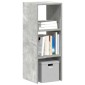vidaXL Βιβλιοθήκη Στοιβαζόμενα Γκρι Σκυροδ. 30x30x80 εκ. Επεξ. Ξύλο