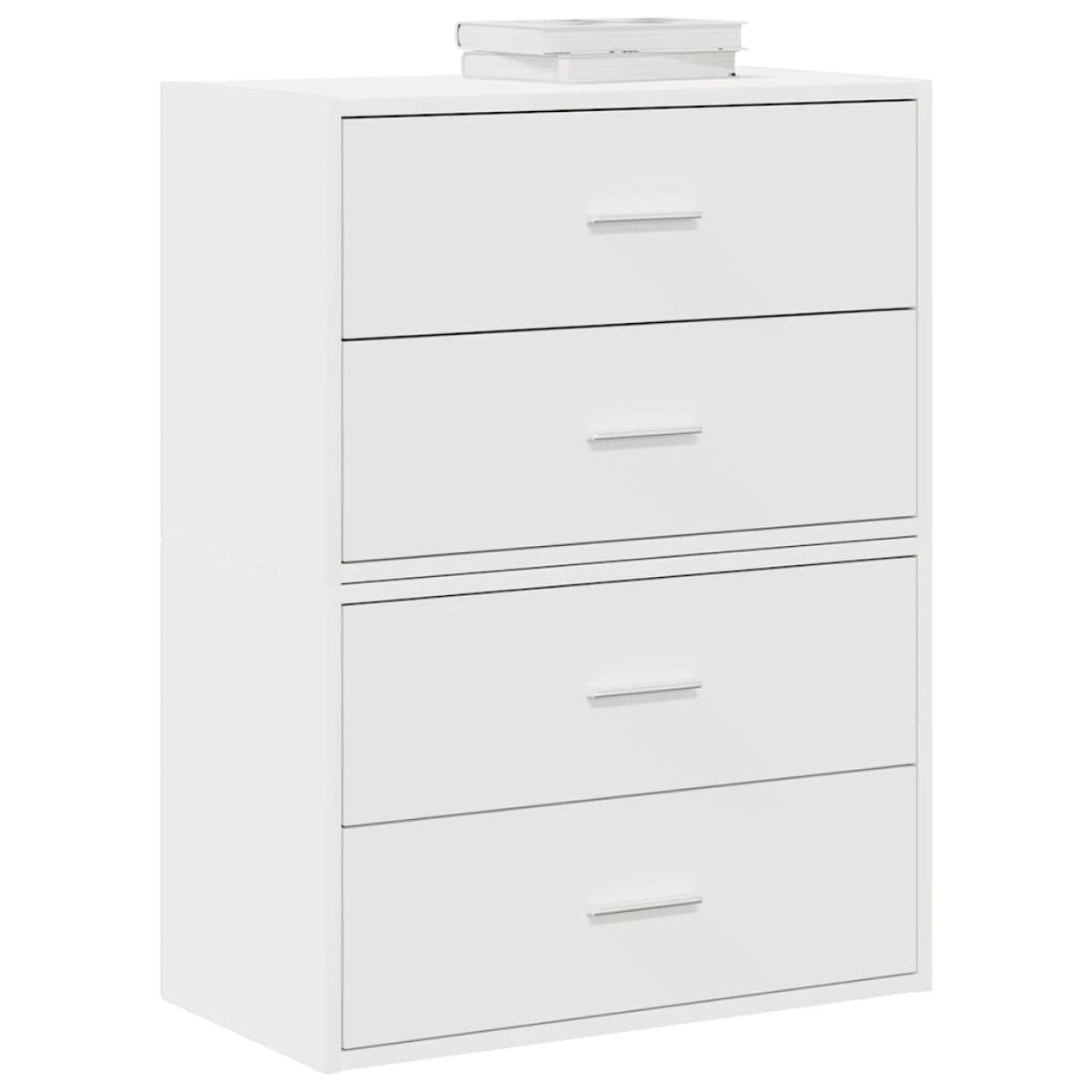 vidaXL Ντουλάπια με 4 συρτάρια 2 τεμάχια Λευκό 60x31x40 cm