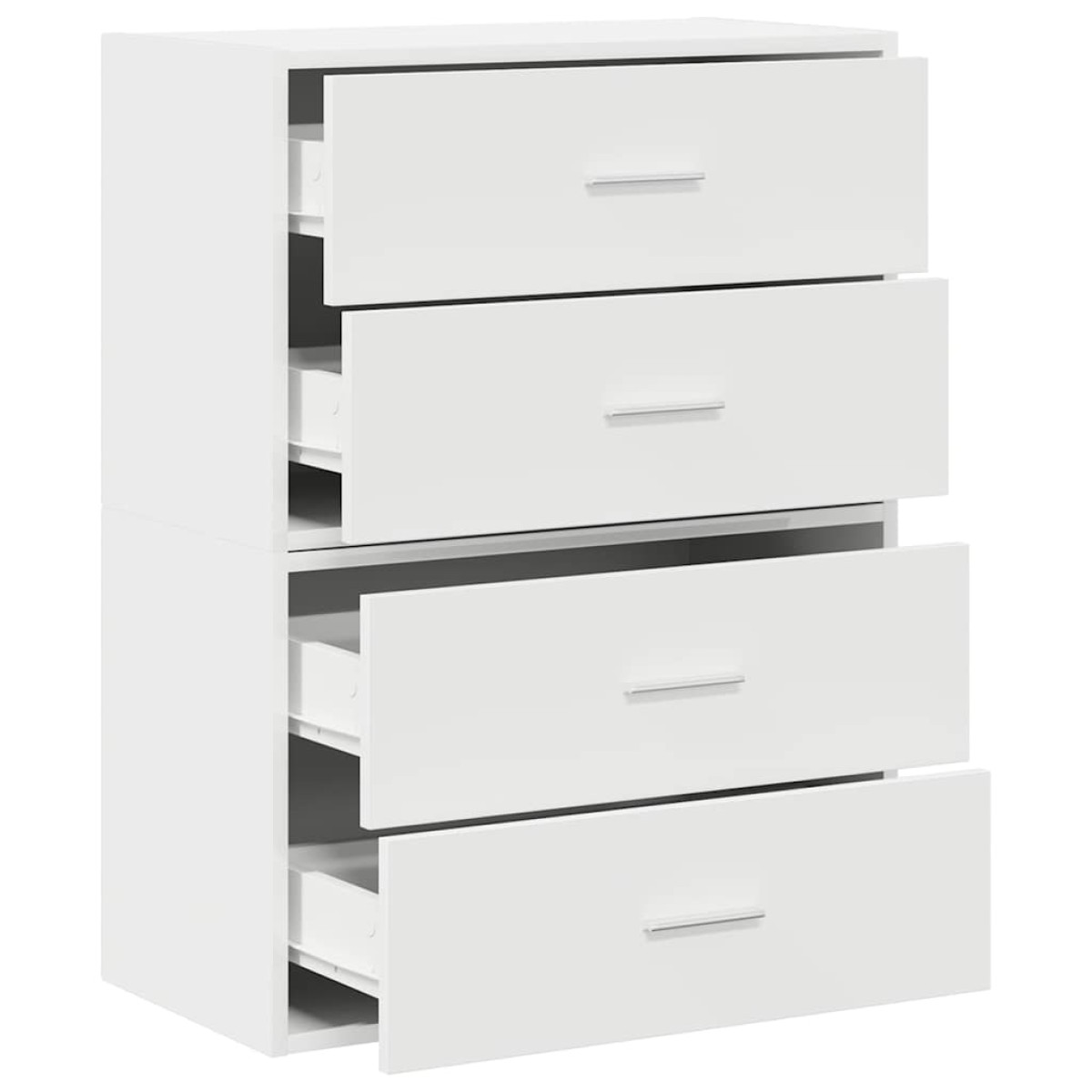 vidaXL Ντουλάπια με 4 συρτάρια 2 τεμάχια Λευκό 60x31x40 cm