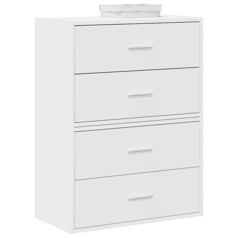 vidaXL Ντουλάπια με 4 συρτάρια 2 τεμάχια Λευκό 60x31x40 cm
