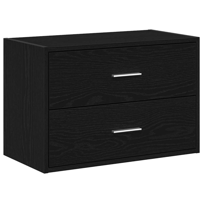 vidaXL Ντουλάπι με 2 συρτάρια Μαύρη δρυς 60x31x40 cm Ξύλινη κατασκευή