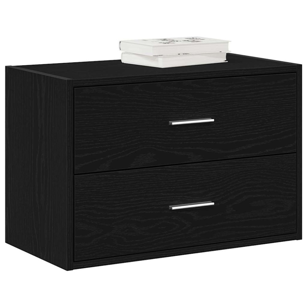 vidaXL Ντουλάπι με 2 συρτάρια Μαύρη δρυς 60x31x40 cm Ξύλινη κατασκευή