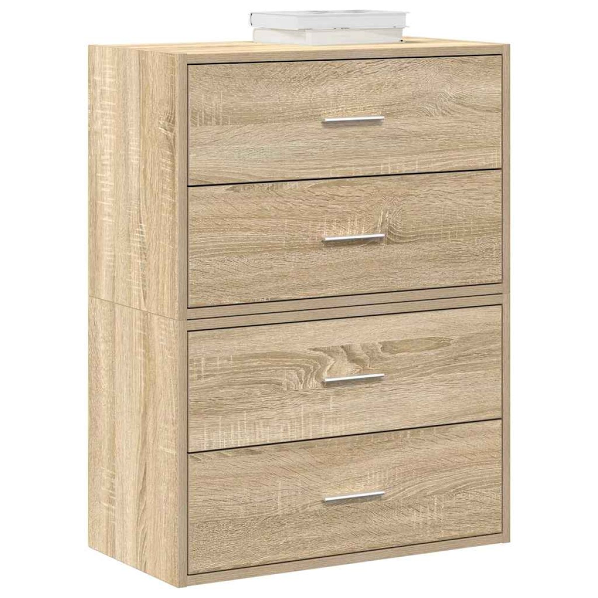 vidaXL Ντουλάπια με 4 συρτάρια 2 τεμ. Sonoma Δρυς 60x31x40 εκ.